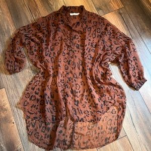 Minkpink leopard chiffon shirt